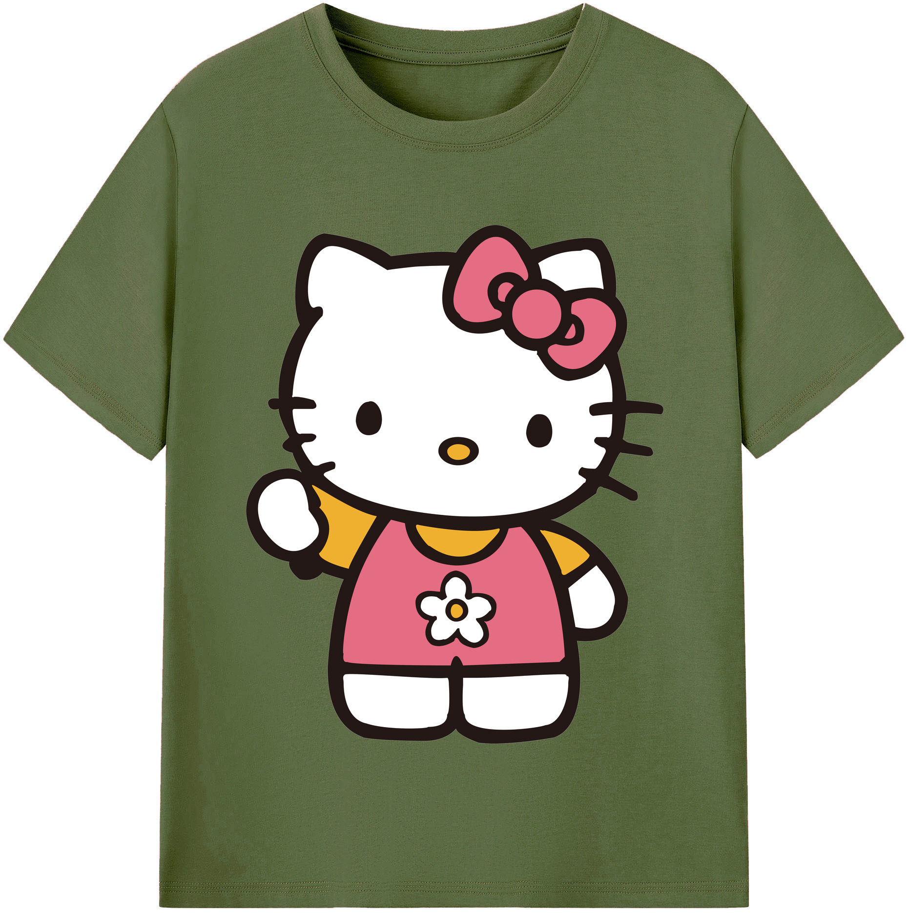 （画像用） Hello Kitty ハローキティ 綿100％半袖Tシャツ（フロントプリント）